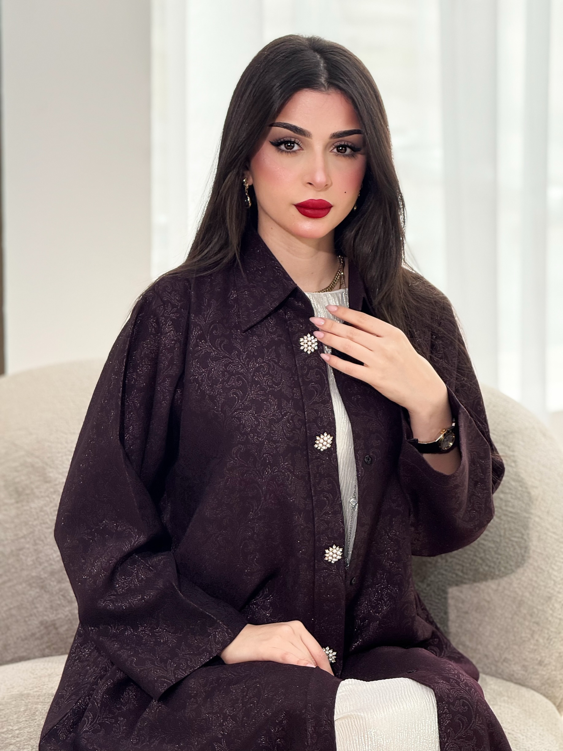 عباة دثار العملية والفخمه- بنفسجي 