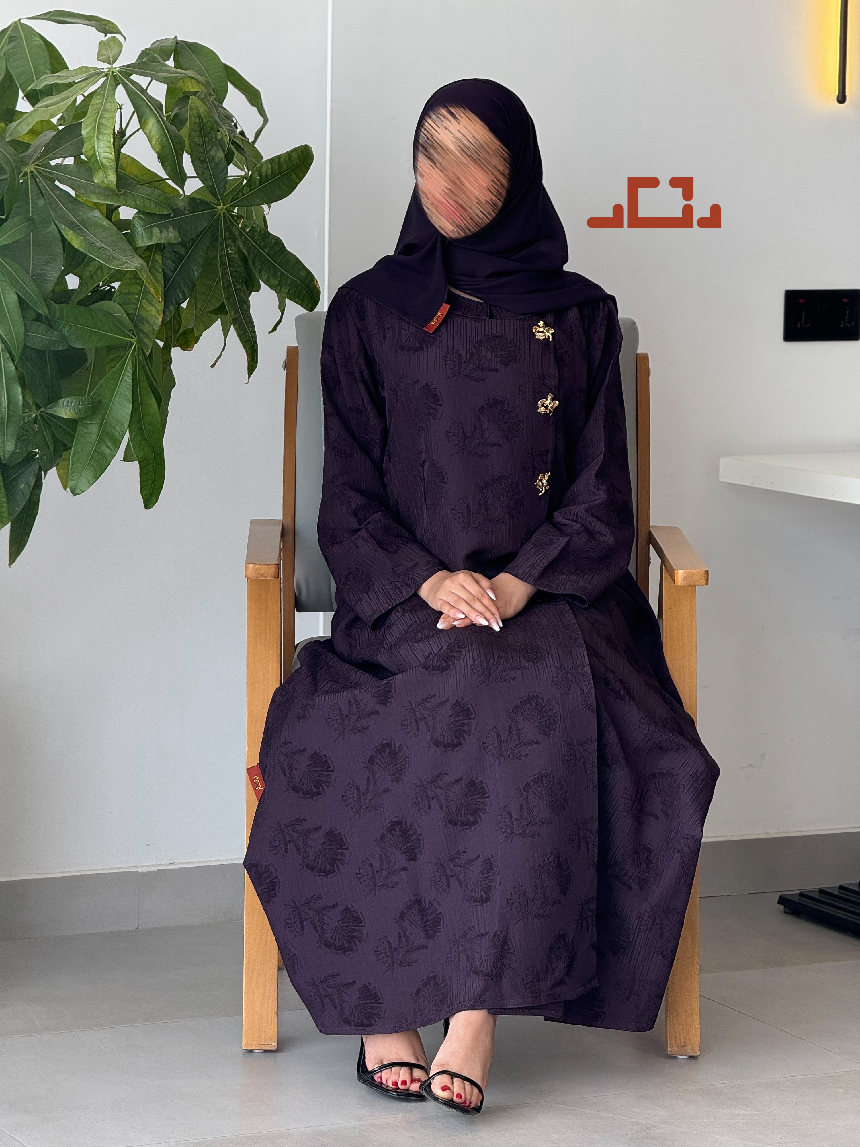 عباة بقماش مشجر (بنفسجي)