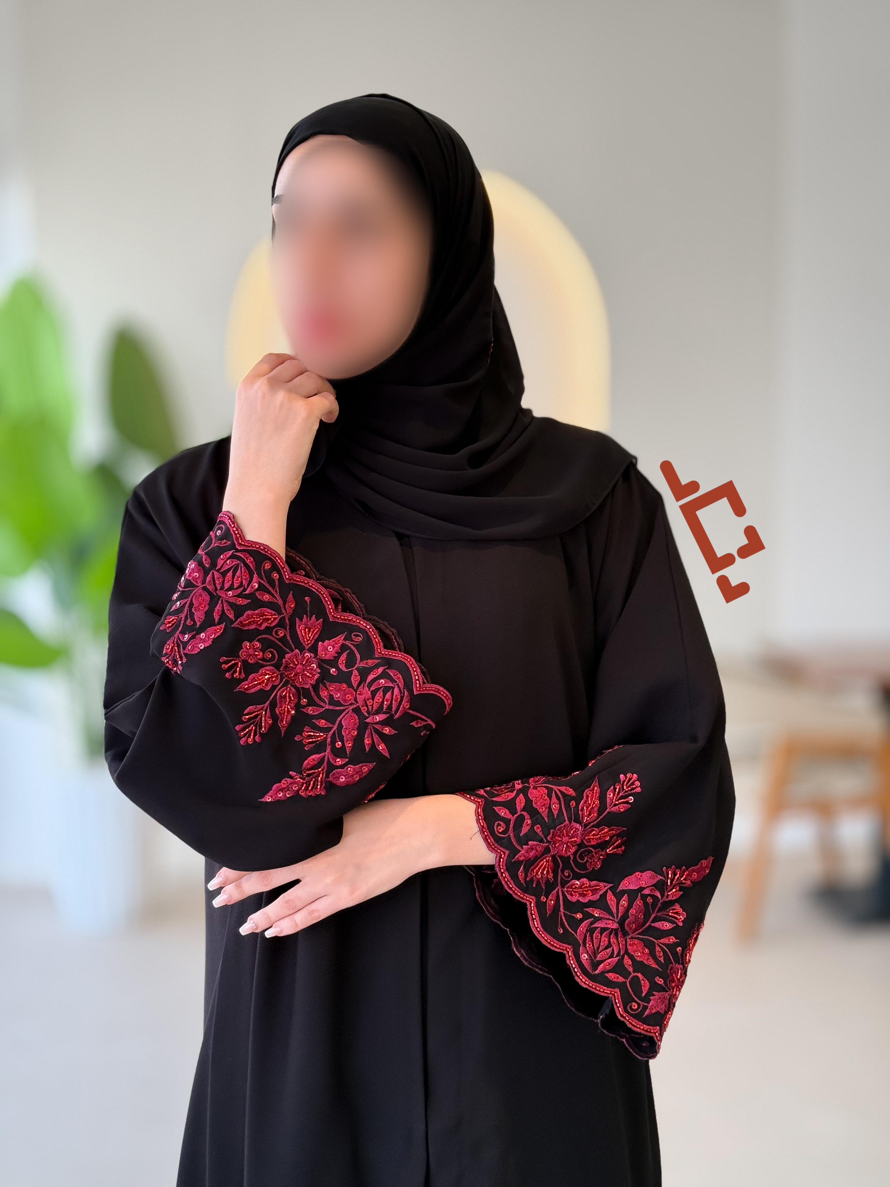 عباية شك باللون العنابي