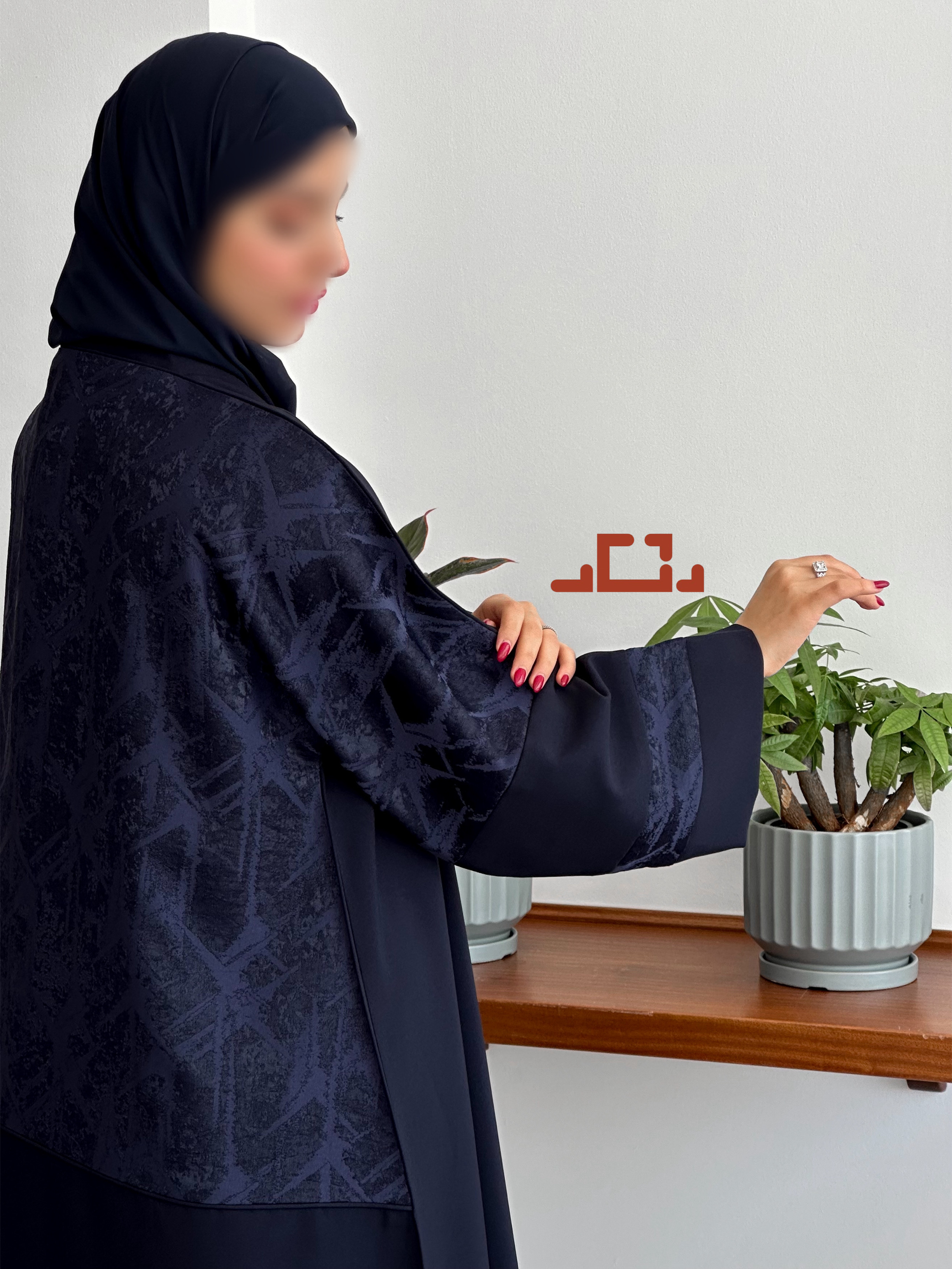 عباية دمج باللون الكحلي 